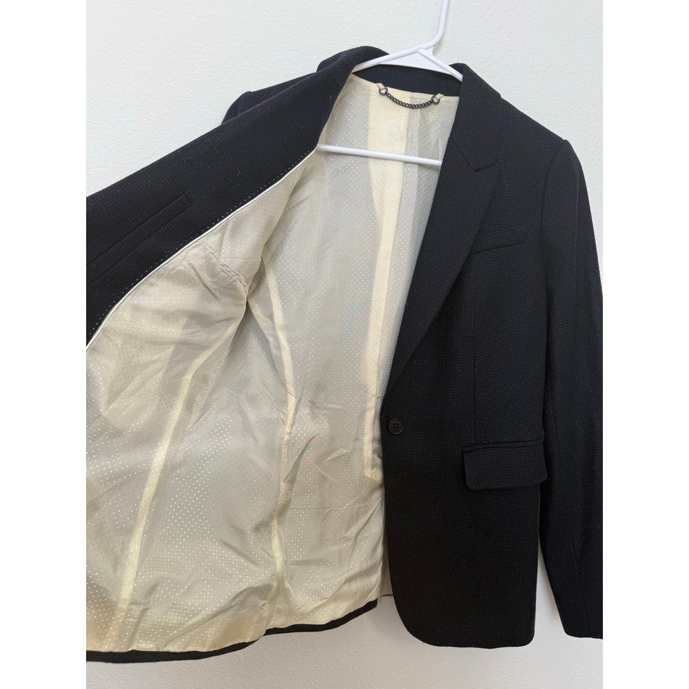 Jigsaw Womens Jacket 6 Navy Wool Tailored Blazer Single‎ Button Work Business - Picture 6 of 10